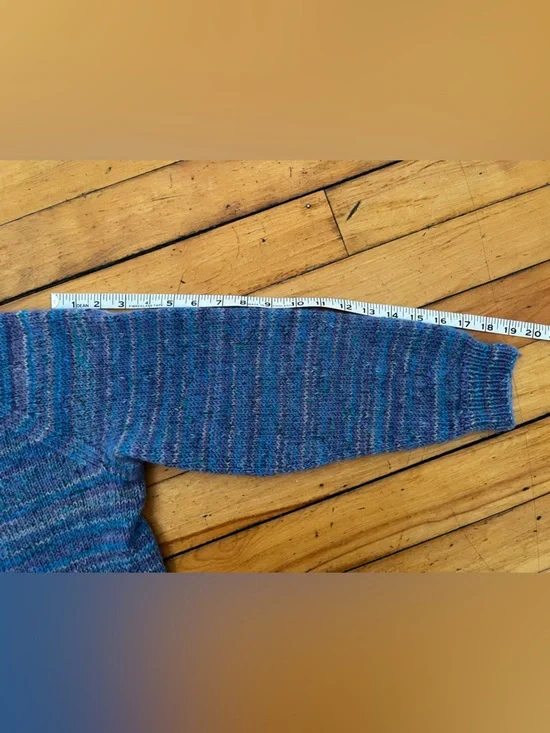 Handmade Heathered Wool Long Sleeve Cardigan, Size Medium - Picture 11 of 11